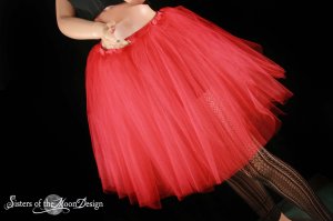 XLarge plus Red Romance extra poofy knee length tutu skirt petticoat Adult