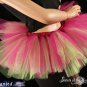 XLarge Peek a boo mini Fuchsia and neon citrus tutu skirt Adult