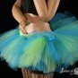 Large Peek a boo mini turquoise and neon citrus tutu skirt Adult