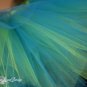 Medium Peek a boo mini turquoise and neon citrus tutu skirt Adult