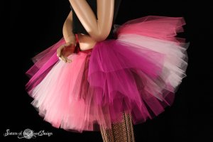Medium Iced Rose tutu skirt Extra puffy pinks and black adult