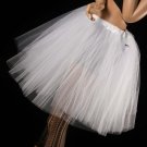 Medium White Romance extra poofy knee length tutu skirt petticoat Adult