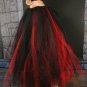 Medium floor length tutu skirt streamer formal red black adult