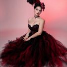 Small Streamer floor length tutu skirt formal red black adult