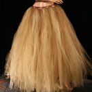 Medium plus golden Streamer floor length tutu skirt formal antique goldadult