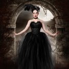 large Streamer floor length tutu skirt formal black adult bridal wedding prom