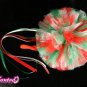 Christmas Pom pom headband tutu tulle hair bow pompom red white green perfect for children adults