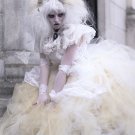 Small plus golden Streamer floor length tutu skirt formal antique goldadult