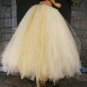 Small plus golden Streamer floor length tutu skirt formal antique goldadult