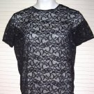 Victoria's Secret Lace Shell Top Black size Medium