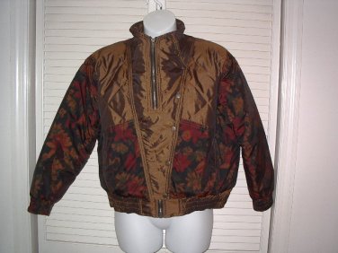Andy Johns Womens Multi Retro Puffer Bomber Jacket 80s/90s PETITE MEDIUM