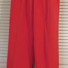Susan Graver Peachskin Pull-on Pants (A39944) Large TOMATO RED