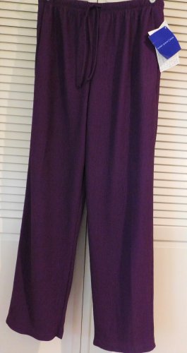 Susan Graver Drawstring 2-Pocket Pants TOTEABLES (A8247) Large PURPLE NWT