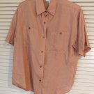 PETITE SOPHISTICATE Women's casual button front silk top Medium (copper color)