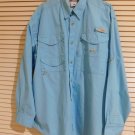 Columbia PFG Lightweight Vented 4 Pocket Fishing Button Down Shirt Aqua Mens L