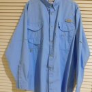 Columbia PFG Lightweight Vented 4 Pocket Fishing Button Down Shirt Blue Mens L