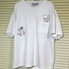 Pinky And The Brain - Animaniacs - 1994 White Shirt Embroidered T-Shirt sz XL