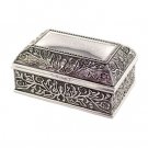 Silver Plated Floral Jewelry Chest and Trinket Box Brand New