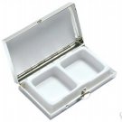 Small Rectangle Pill Box two Compartment Push Button Brand NEW