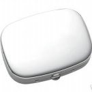 Silver 3 Compartment Pill Box, Push open Brand NEW