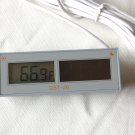 Solar Panel Powered Digital Thermistor Sensor 6ft Wire Aquarium Office Freezer Cooler Temperature F