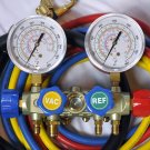 New Design:4-Way Manifold Gauge Set+5ft Hose Set & 3ft 3/8 Vacuum R410a R22 R134a and R404a