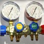 New Design:4-Way Manifold Gauge Set+5ft Hose Set & 3ft 3/8 Vacuum R410a R22 R134a and R404a