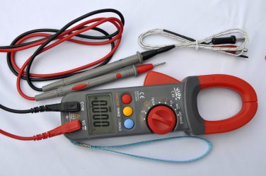 Clamp Meter Ammeter Ohm Volt Multimeter DMM+Capacitor Tester+K Thermocouple HVAC