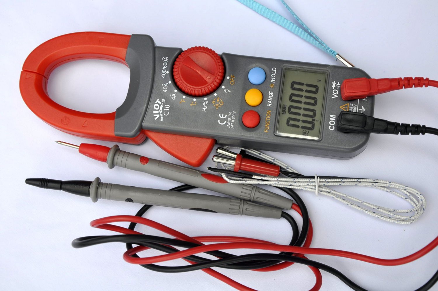 Clamp Meter Ammeter Ohm Volt Multimeter DMM+Capacitor Tester+K