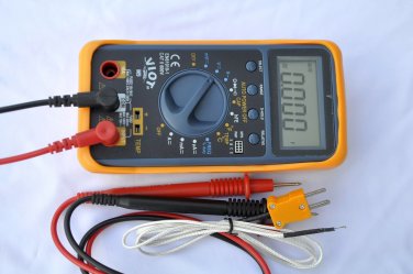AC/DC Ammeter Ohm Volt Multimeter DMM+Capacitor Tester+Type K Thermocouple HVAC