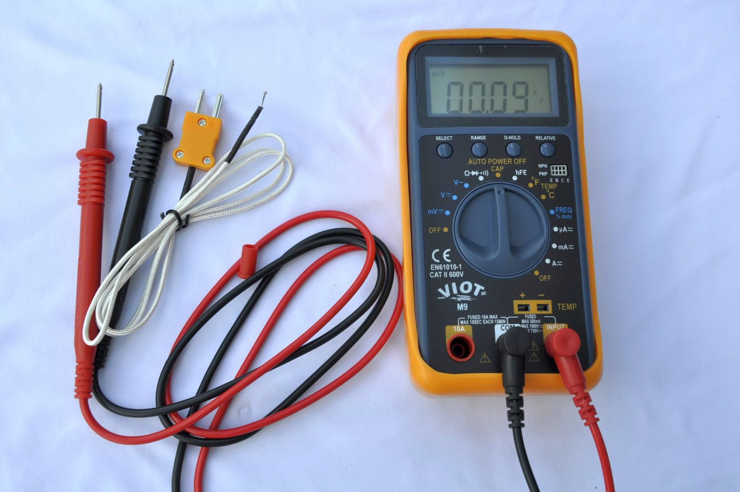 AC/DC Ammeter Ohm Volt Multimeter DMM+Capacitor Tester+Type K ...