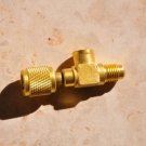 T-Adapter:1/4X1/8X1/4 Add Gauge Deep Vacuum Pump/Flare HVAC