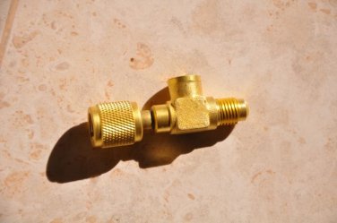 T-Adapter:1/4X1/8X1/4 Add Gauge Deep Vacuum Pump/Flare HVAC
