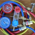 3 Tool Kit Manifold Gauge Set R22 R134a+Car Quick Snap Couplers+Can Tap AC HVAC