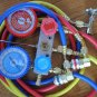 3 Tool Kit Manifold Gauge Set R22 R134a+Car Quick Snap Couplers+Can Tap AC HVAC