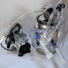 Portable Bucket goat milker, Dairy Farm:Oil-less Vacuum Pump,10L SS Pail+pulsator Claw Cluster Hoses