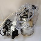 Portable Bucket goat milker Dairy Farm:Oilless Vacuum Pump 5.5CFM,10L SS Pail+pulsator Claw Cluster