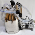 Portable Cow Bucket Milker:w/5.5CFM 3/4HP Oil-less Vacuum Pump/25L SS Milk Pail/pulsator/Claw