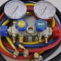 New:4-Way Manifold Gauge+4-Hose Set R410a R22+Professional HVAC/R Service Tool