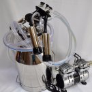 Portable Cow Bucket Milker:Oil-less Vacuum Pump+Tank+Pulsator+Claw+Shells+Liners