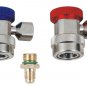 Car AC Port Quick Snap-on Coupler Adapter R134a HVAC M14X1.5 1/4"Flare-Manifold