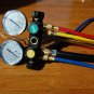 4-Way Al Alloy Manifold Gauge+Hose Set R410a R22 R134a AC HVAC Charging Tool New