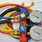 4-Way Al Alloy Manifold Gauge+Hose Set R410a R22 R134a AC HVAC Charging Tool New
