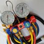 4-Way Al Alloy Manifold Gauge+Hose Set R410a R22 R134a AC HVAC Charging Tool New