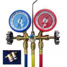 R22 R134a R404a Manifold Gauge+Hose Set+Car Port Quick Snap Adapters HVAC/R Tool