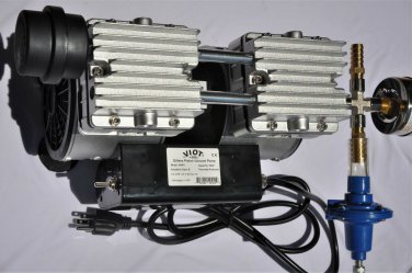 Twin Piston Oil-less Vacuum Pump 5.5CFM 3/4HP Cow Goat Milker Pulsator+Regulator