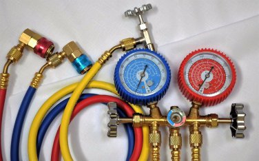 Tool Kit:Manifold Gauge R22 R134a+Hose Set+Car Quick Snap Coupler+Can Tap HVAC