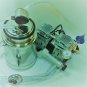 Portable Goat Bucket Milker:5.5CFM Oilless Vacuum Pump Pulsator Claw Cluster New