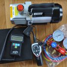 HVAC Professional Tool Kit:Deep Vacuum Pump+Manifold+Leak Detector+Digital Scale