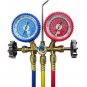 R22 R134a R12 Brass Manifold Gauge+Hose Set HVAC Charging Diagnosis Recovery New